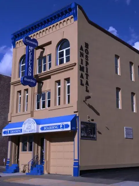 Modern exterior of McClelland Small Animal Hospital