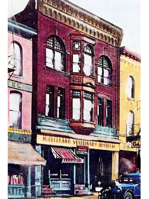 Vintage photo of the McClelland building as it expanded